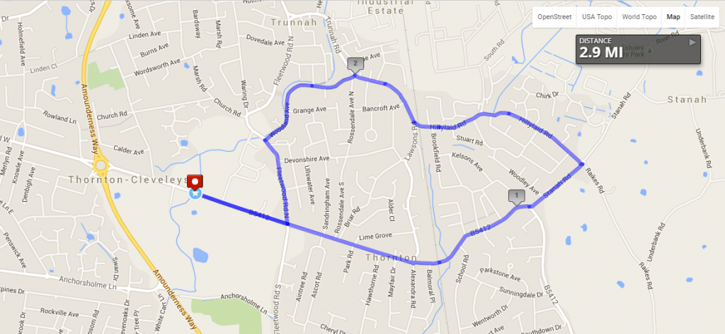 Just under 3 miles